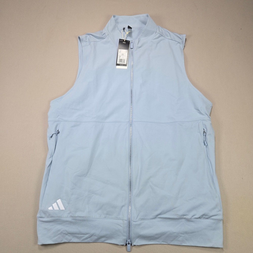 Adidas Tour Vest Golf Full Zip Sleeveless Jacket Wonder Blue Mens Large IM7899